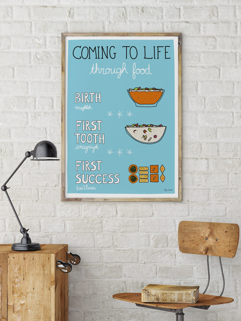 Life Through Food - Poster by Maya Zankoul